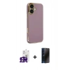 MARSİLYAN™- iPhone 16 Kılıf Yankı Serisi - Siyah 3D Antistatik Hayalet Cam Ekran Koruyucu + Bilvis Titan Kamera Lens - PE