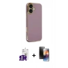 MARSİLYAN™- iPhone 16 Kılıf Yankı Serisi - Siyah 3D Antistatik Mat Seramik Nano Ekran Koruyucu + Bilvis Titan Kamera Lens - GS