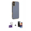 MARSİLYAN™- iPhone 16 Kılıf Yankı Serisi - Siyah 3D Antistatik Mat Seramik Nano Ekran Koruyucu + Bilvis Titan Kamera Lens - GS