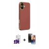 MARSİLYAN™- iPhone 16 Kılıf Yankı Serisi - Siyah 3D Antistatik Mat Seramik Nano Ekran Koruyucu + Bilvis Titan Kamera Lens - GS