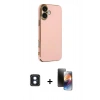 MARSİLYAN™- iPhone 16 Kılıf Yankı Serisi - Siyah 3D Antistatik Mat Seramik Nano Ekran Koruyucu + PVD Metal Kamera Lens - MI
