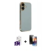 MARSİLYAN™- iPhone 16 Kılıf Yankı Serisi - Siyah 3D Antistatik Mat Seramik Nano Ekran Koruyucu + Bilvis Titan Kamera Lens - PE
