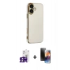 MARSİLYAN™- iPhone 16 Kılıf Yankı Serisi - Siyah 3D Antistatik Mat Seramik Nano Ekran Koruyucu + Bilvis Titan Kamera Lens - PE