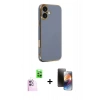 MARSİLYAN™- iPhone 16 Kılıf Yankı Serisi - Siyah 3D Antistatik Mat Seramik Nano Ekran Koruyucu + Raze Metal Kamera Lens - PE