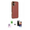 MARSİLYAN™- iPhone 16 Kılıf Yankı Serisi - Siyah 3D Antistatik Mat Seramik Nano Ekran Koruyucu + Raze Metal Kamera Lens - PE