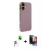 MARSİLYAN™- iPhone 16 Kılıf Yankı Serisi - Siyah 3D Antistatik Mat Seramik Nano Ekran Koruyucu + Raze Metal Kamera Lens - BZ