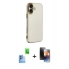 MARSİLYAN™- iPhone 16 Kılıf Yankı Serisi - Siyah 3D Antistatik Mat Seramik Nano Ekran Koruyucu + Raze Metal Kamera Lens - LT