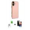 MARSİLYAN™- iPhone 16 Kılıf Yankı Serisi - Siyah 3D Antistatik Mat Seramik Nano Ekran Koruyucu + Raze Metal Kamera Lens - BZ