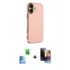 MARSİLYAN™- iPhone 16 Kılıf Yankı Serisi - Siyah 3D Antistatik Mat Seramik Nano Ekran Koruyucu + Raze Metal Kamera Lens - LT