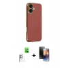 MARSİLYAN™- iPhone 16 Kılıf Yankı Serisi - Siyah 3D Antistatik Mat Seramik Nano Ekran Koruyucu + Raze Metal Kamera Lens - BZ
