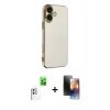 MARSİLYAN™- iPhone 16 Kılıf Yankı Serisi - Siyah 3D Antistatik Mat Seramik Nano Ekran Koruyucu + Raze Metal Kamera Lens - BZ