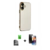 MARSİLYAN™- iPhone 16 Kılıf Yankı Serisi - Siyah 3D Antistatik Mat Seramik Nano Ekran Koruyucu + Raze Metal Kamera Lens - SH