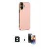 MARSİLYAN™- iPhone 16 Kılıf Yankı Serisi - Siyah 3D Antistatik Mat Seramik Nano Ekran Koruyucu + PVD Metal Kamera Lens - YL