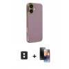 MARSİLYAN™- iPhone 16 Kılıf Yankı Serisi - Siyah 3D Antistatik Mat Seramik Nano Ekran Koruyucu + PVD Metal Kamera Lens - YL