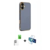 MARSİLYAN™- iPhone 16 Kılıf Yankı Serisi - Siyah 3D Antistatik Seramik Nano Ekran Koruyucu + Raze Metal Kamera Lens - BZ
