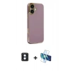 MARSİLYAN™- iPhone 16 Kılıf Yankı Serisi - Siyah 3D Antistatik Seramik Nano Ekran Koruyucu + PVD Metal Kamera Lens - MI