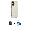 MARSİLYAN™- iPhone 16 Kılıf Yankı Serisi - Siyah 3D Antistatik Seramik Nano Ekran Koruyucu + PVD Metal Kamera Lens - PE