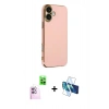 MARSİLYAN™- iPhone 16 Kılıf Yankı Serisi - Siyah 3D Antistatik Seramik Nano Ekran Koruyucu + Raze Metal Kamera Lens - PE