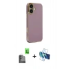 MARSİLYAN™- iPhone 16 Kılıf Yankı Serisi - Siyah 3D Antistatik Seramik Nano Ekran Koruyucu + Raze Metal Kamera Lens - SH
