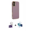 MARSİLYAN™- iPhone 16 Kılıf Yankı Serisi - Siyah 3D Antistatik Seramik Nano Ekran Koruyucu + Bilvis Titan Kamera Lens - YL