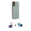 MARSİLYAN™- iPhone 16 Kılıf Yankı Serisi - Siyah 3D Antistatik Seramik Nano Ekran Koruyucu + Bilvis Titan Kamera Lens - YL