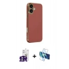 MARSİLYAN™- iPhone 16 Kılıf Yankı Serisi - Siyah 3D Antistatik Seramik Nano Ekran Koruyucu + Bilvis Titan Kamera Lens - YL