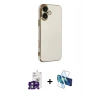 MARSİLYAN™- iPhone 16 Kılıf Yankı Serisi - Siyah 3D Antistatik Seramik Nano Ekran Koruyucu + Bilvis Titan Kamera Lens - YL