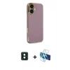 MARSİLYAN™- iPhone 16 Kılıf Yankı Serisi - Siyah 3D Antistatik Seramik Nano Ekran Koruyucu + PVD Metal Kamera Lens - YL