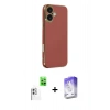 MARSİLYAN™- iPhone 16 Kılıf Yankı Serisi - Siyah Bilvis 5in1 3D Magic Cam Ekran Koruyucu + Raze Metal Kamera Lens - BZ