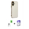 MARSİLYAN™- iPhone 16 Kılıf Yankı Serisi - Siyah Bilvis 5in1 3D Magic Cam Ekran Koruyucu + Raze Metal Kamera Lens - BZ