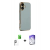 MARSİLYAN™- iPhone 16 Kılıf Yankı Serisi - Siyah Bilvis 5in1 3D Magic Cam Ekran Koruyucu + Raze Metal Kamera Lens - BZ