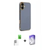 MARSİLYAN™- iPhone 16 Kılıf Yankı Serisi - Siyah Bilvis 5in1 3D Magic Cam Ekran Koruyucu + Raze Metal Kamera Lens - BZ