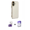 MARSİLYAN™- iPhone 16 Kılıf Yankı Serisi - Siyah Bilvis 5in1 3D Magic Cam Ekran Koruyucu + Bilvis Titan Kamera Lens - GS