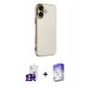 MARSİLYAN™- iPhone 16 Kılıf Yankı Serisi - Siyah Bilvis 5in1 3D Magic Cam Ekran Koruyucu + Bilvis Titan Kamera Lens - PE