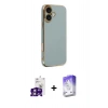 MARSİLYAN™- iPhone 16 Kılıf Yankı Serisi - Siyah Bilvis 5in1 3D Magic Cam Ekran Koruyucu + Bilvis Titan Kamera Lens - PE