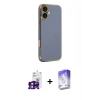 MARSİLYAN™- iPhone 16 Kılıf Yankı Serisi - Siyah Bilvis 5in1 3D Magic Cam Ekran Koruyucu + Bilvis Titan Kamera Lens - PE