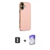 MARSİLYAN™- iPhone 16 Kılıf Yankı Serisi - Siyah Bilvis 5in1 3D Magic Cam Ekran Koruyucu + PVD Metal Kamera Lens - MI