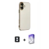 MARSİLYAN™- iPhone 16 Kılıf Yankı Serisi - Siyah Bilvis 5in1 3D Magic Cam Ekran Koruyucu + PVD Metal Kamera Lens - MI