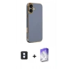MARSİLYAN™- iPhone 16 Kılıf Yankı Serisi - Siyah Bilvis 5in1 3D Magic Cam Ekran Koruyucu + PVD Metal Kamera Lens - MI