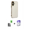 MARSİLYAN™- iPhone 16 Kılıf Yankı Serisi - Siyah Bilvis 5in1 3D Magic Cam Ekran Koruyucu + Raze Metal Kamera Lens - SH