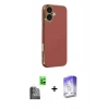 MARSİLYAN™- iPhone 16 Kılıf Yankı Serisi - Siyah Bilvis 5in1 3D Magic Cam Ekran Koruyucu + Raze Metal Kamera Lens - SH