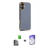 MARSİLYAN™- iPhone 16 Kılıf Yankı Serisi - Siyah Bilvis 5in1 3D Magic Cam Ekran Koruyucu + Raze Metal Kamera Lens - SH
