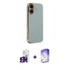 MARSİLYAN™- iPhone 16 Kılıf Yankı Serisi - Siyah Bilvis 5in1 3D Magic Cam Ekran Koruyucu + Bilvis Titan Kamera Lens - YL
