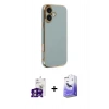 MARSİLYAN™- iPhone 16 Kılıf Yankı Serisi - Siyah Bilvis 5in1 5D Magic Hayalet Cam Ekran Koruyucu + Bilvis Titan Kamera Lens - PE