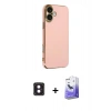 MARSİLYAN™- iPhone 16 Kılıf Yankı Serisi - Siyah Bilvis 5in1 5D Magic Hayalet Cam Ekran Koruyucu + PVD Metal Kamera Lens - PE