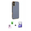 MARSİLYAN™- iPhone 16 Kılıf Yankı Serisi - Siyah Bilvis 5in1 5D Magic Hayalet Cam Ekran Koruyucu + Raze Metal Kamera Lens - PE