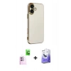 MARSİLYAN™- iPhone 16 Kılıf Yankı Serisi - Siyah Bilvis 5in1 5D Magic Hayalet Cam Ekran Koruyucu + Raze Metal Kamera Lens - PE