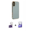 MARSİLYAN™- iPhone 16 Kılıf Yankı Serisi - Siyah Bilvis 5in1 5D Magic Hayalet Cam Ekran Koruyucu + Bilvis Titan Kamera Lens - YL