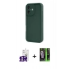 MARSİLYAN™- iPhone 16 Kılıf Yankı Yansıma Özel Seri - Şeffaf 360 Full Body Arka Koruyucu + Bilvis Titan Kamera Lens - PE