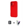 MARSİLYAN™- iPhone 16 Kılıf Yankı Yansıma Özel Seri - Şeffaf Pasifik Cam Ekran Koruyucu + PVD Metal Kamera Lens - MI